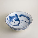 Cuenco para ramen Neko Nishiki azul (vajilla japonesa)