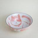 Cuenco para ramen Neko Nishiki rojo (vajilla japonesa)