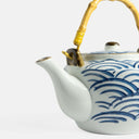 Tetera de cerámica olas japonesas