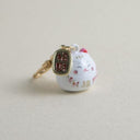 Llavero gato de la suerte japonés maneki neko blanco