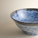 Set 2 cuencos de ramen olas japonesas con palillos y cucharas (vajilla japonesa)