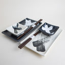 Set de vajilla para sushi ceramica japonesa Sumi-e