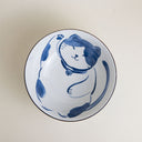 Cuenco para ramen Neko Nishiki azul (vajilla japonesa)