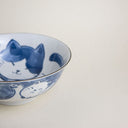 Cuenco para ramen Neko Nishiki azul (vajilla japonesa)