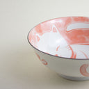 Cuenco para ramen Neko Nishiki rojo (vajilla japonesa)