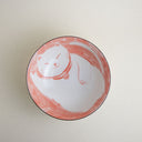 Cuenco para ramen Neko Nishiki rojo (vajilla japonesa)