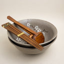 set de 2 cuencos para ramen japonés con palillos y cucharas