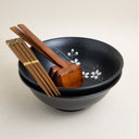 set de 2 cuencos para ramen japonés con palillos y cucharas