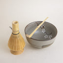 set 4 piezas para matcha cerámica japonesa anemone marrón