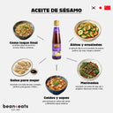 Aceite de sésamo tostado puro prémium LKK 410 ml